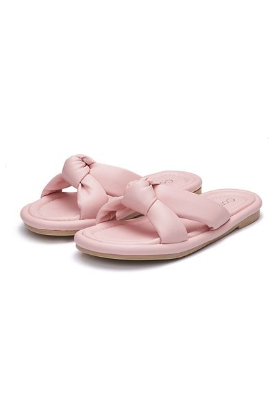Nstil Daily Women's Puff Slippers Soft Sole Flexible Fluffy Ribbon Summer Comfortable Sandals 023
