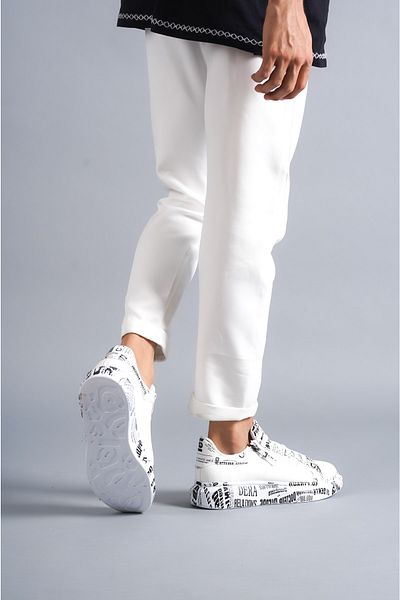 Joy Man J02 Ανδρικά αθλητικά αθλητικά παπούτσια BT White με κορδόνια με μοτίβο κροκόδειλου τυπωμένη ορθοπεδική σόλα