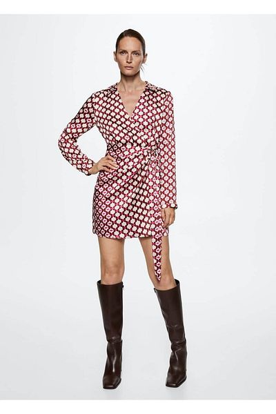 MANGO Woman Patterned Shirt Dress