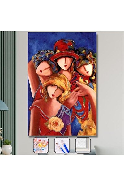 Genel Markalar Sayılarla Boyama Seti Kasnaklı 4 Kardeş 40 X 50 Cm