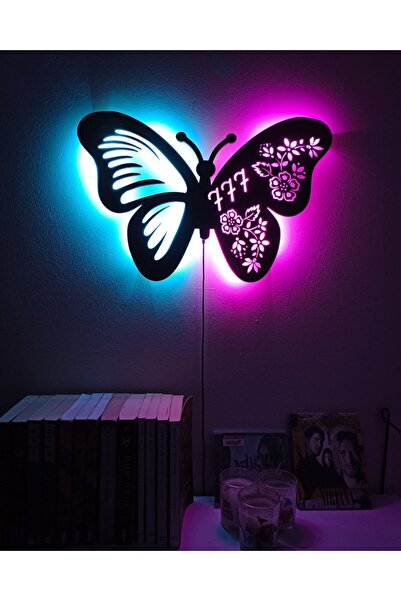 FOREVHOME Kelebek Melek Numara 777 Led Işıklı Tablo