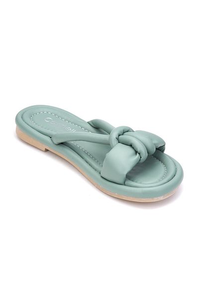 Nstil Daily Women's Puff Slippers Soft Sole Light Fluffy Ribbon Summer Comfortable Sandals 026