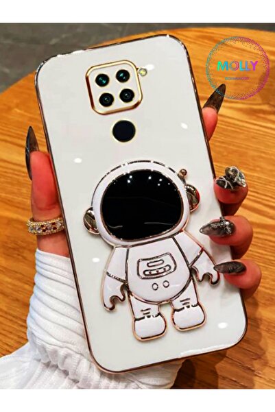 Molly Technology Xiaomi Redmi Note 9 İçin İnci Beyazı Astronot Standlı Kenarl...