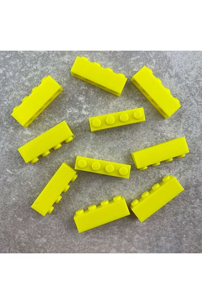 LEGO Accessory Custom MOC Creator Brick 1 x 4 Brick Neon Yellow 4 pieces to send