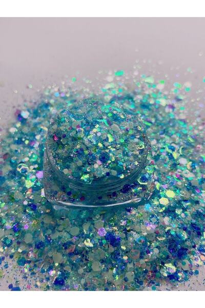 Sirius Hobi Epoksi Reçine Azure Tırnak Makyaj Chunky Glitter 8 gr Hologramlı ...