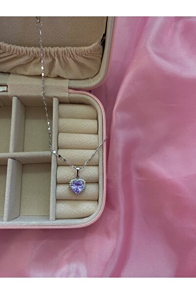 SİRİUS Rodyum Kaplama Taşlı Kalp Kolye