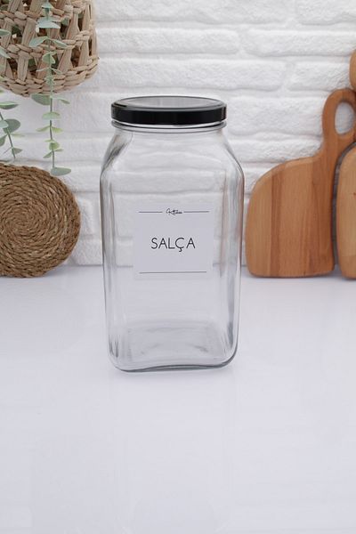 zezedesing Glass Jar Storage Container Black Lid 3000ML (SALK)