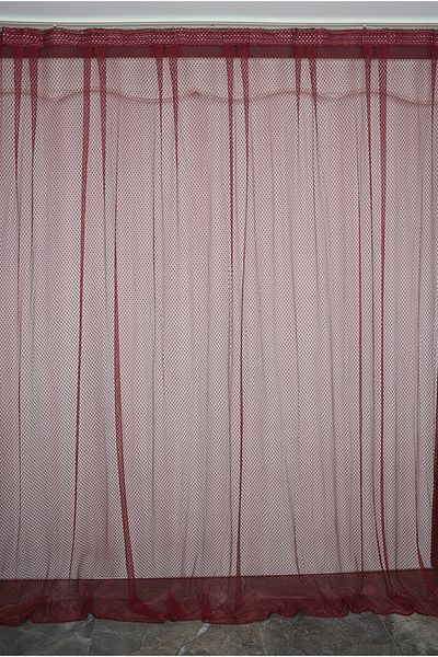 AKÇA TEKSTİL BAKLAVA BORDO COLOR SINGLE WING Ready planted Pleated Background Curtain 300*260 cm