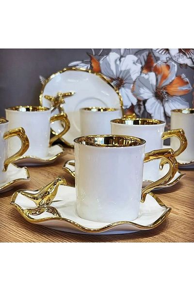 LOKMAN ZÜCCACİYE Acar Ornitto Cup Set with Birds