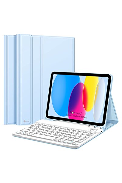 NovStrap İpad (A16) 11. Nesil / İpad 10. Nesil 10.9 inç ile Uyumlu Bluetooth Klavyeli Tablet Kılıfı
