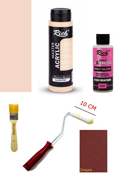 GLANCE Rich Master Akrilik Boya Ten Rengi 500 cc Dolap Boyama + Mobilya Boyam...