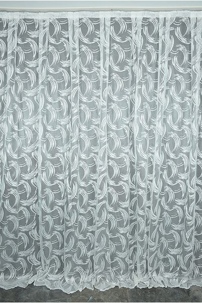 AKÇA TEKSTİL SWORD MODEL WHITE COLOR SINGLE WING Ready Planted Pleated Background Curtain 300*260 Cm