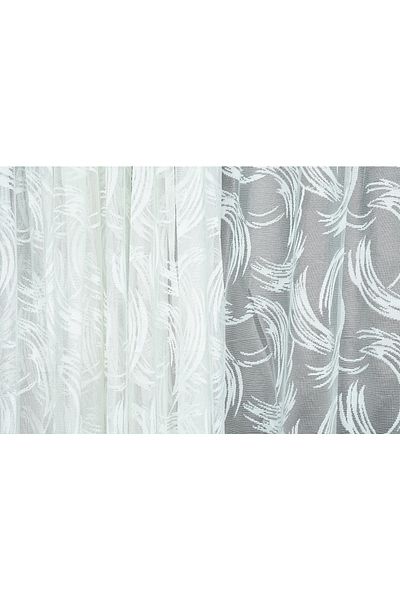 AKÇA TEKSTİL SWORD MODEL WHITE COLOR SINGLE WING Ready Planted Pleated Background Curtain 300*260 Cm