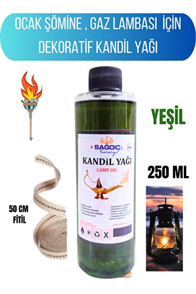 Sağdıç Saraciye Kandil Yağı Kokusuz Dumansız Iç Mekan Kandil Sıvısı 250 Ml+50...