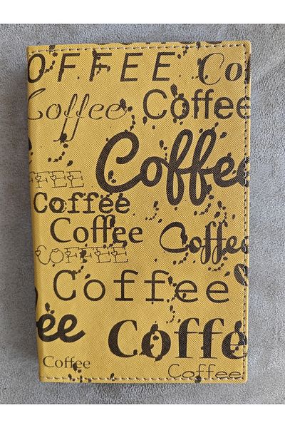 ankara menü (1 piece) 13x21 Box, Leather Account Receipt Pad, Coffee Printed Coin Box, Ticket