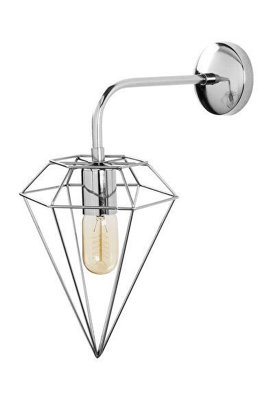 Dylight شمعدان حائط مزخرف معدني من الكروم بريزم