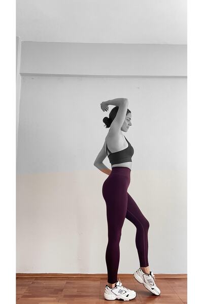 Zeynos Giyim Spor Seamless Büzgülü Push-up Toparlayıcı Tayt