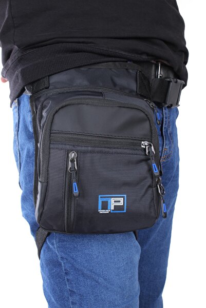 Newish Polo 904 Çok Gözlü Bel Bacak Omuz Kurye Motorcu Çantası Siyah-mavi
