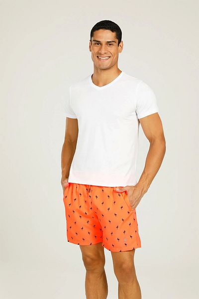 lumberjack Pantaloni scurți de baie pentru bărbați Flamingo 19CT487 3FX Neon Coral 13S40FLAMINGO