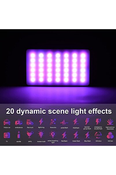 Deyatech W135 Rgb Led Şarj Edilebilir Işık 2500k-9000k Fotoğraf & Video Çekimi