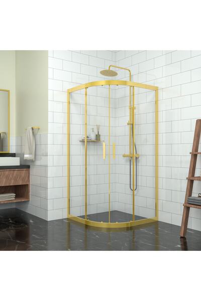 TEKNO DUŞ DUŞAKABİN TEKNE VE KÜVET SİSTEMLERİ GOLD ORİON 6mm şeffaf Cam Oval ...