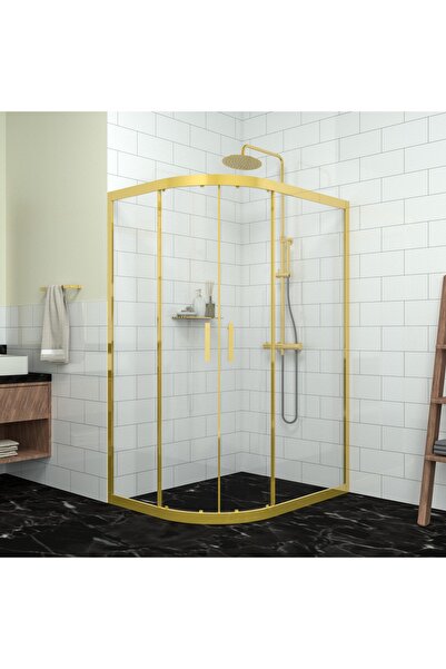 TEKNO DUŞ DUŞAKABİN TEKNE VE KÜVET SİSTEMLERİ GOLD SİRİUS 6mm Şeffaf Cam Asim...