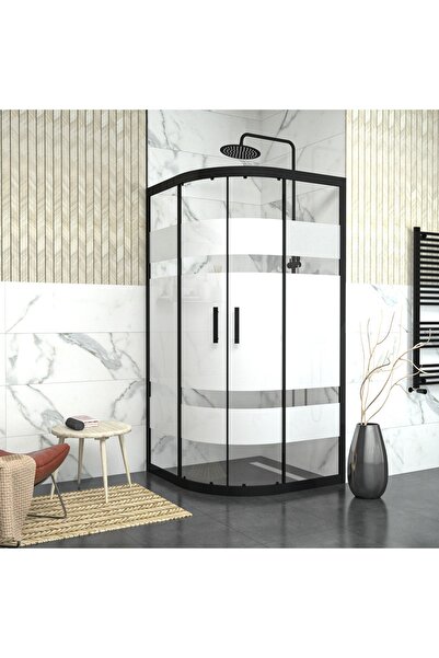 TEKNO DUŞ DUŞAKABİN TEKNE VE KÜVET SİSTEMLERİ BLACK ORİON 6mm Kumlamalı Cam O...