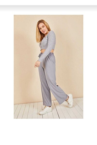 Yakalaa بنطلون نسائي صيفي فضفاض بخصر مرن وواسع الساق من Aerobin