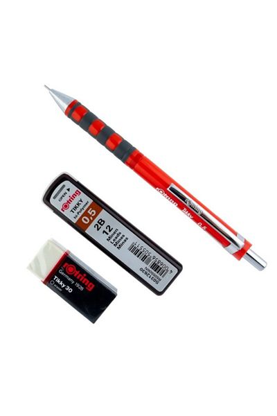 Rotring ROTRING TİKKY 0.5 mm NIB PEN + NIB AND ERASER GIFT SET - RED