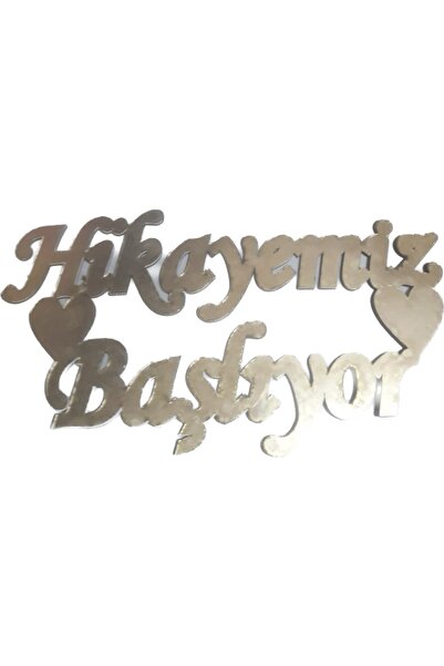 GÜVEN "Hikayemiz Başlıyor" Pleksi Düğün Nişan Yazıları Etiket Altın Renk