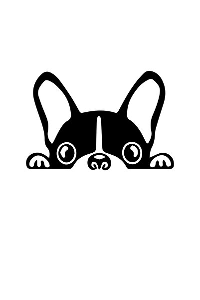 MegaSticker كلب ينظر من السيارة، الدراجة النارية، الخوذة، الكمبيوتر المحمول، ...