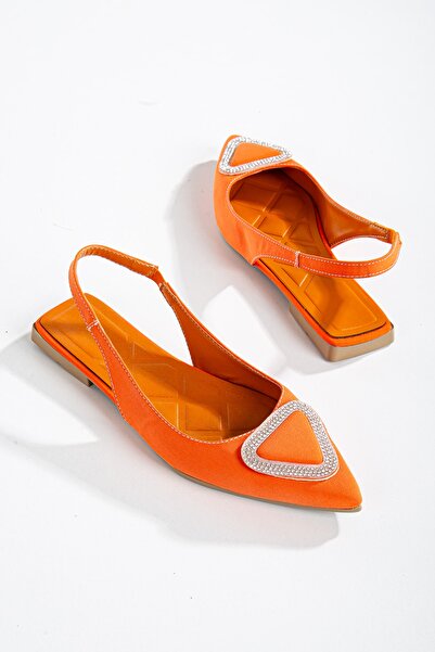 wolfcity Stone Detailed Open Back Orthopedic Ballerinas