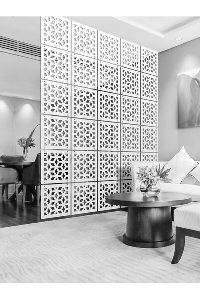 standarts Makta ® Lazer Kesim Sarkıt Paravan, Ahşap Seperatör, Oda Bölücü 4'lü Panel Levha Seti