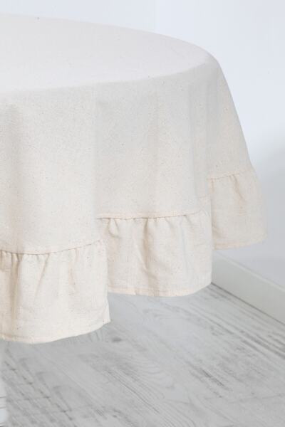 cotton maison Ruffle Tablecloth Vintage 110 Cm round
