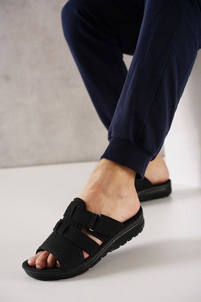 Behtah Kundura Nubuck Ανδρικές καλοκαιρινές παντόφλες με χοντρό τακούνι Tank Street Παντόφλες για το σπίτι