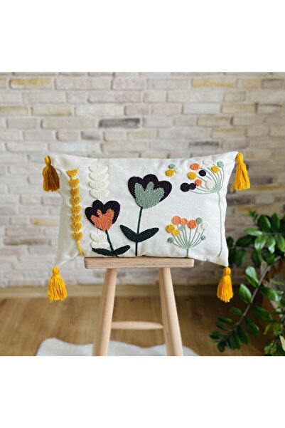 SWITA Home Design Double Combination Punch Embroidered Throw Pillow Cover (panch)