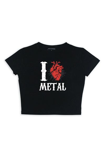 Touz zolid wear - Metal Printed Black Crop Top