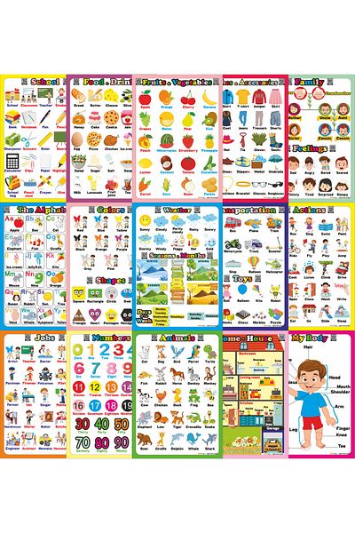 Okuling Preschool - Primary School English Poster Set - With QR Code / Voice Over