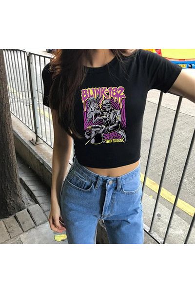Touz Blink 182 Printed Black Crop της σειράς Blink Blink Rock
