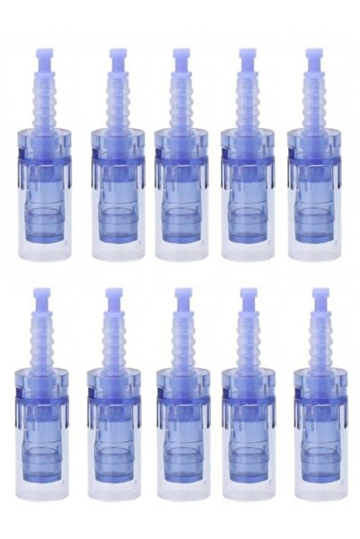Dermapen Set de 10 bucăți Nano X cu ac cu capac albastru, ac de microblading