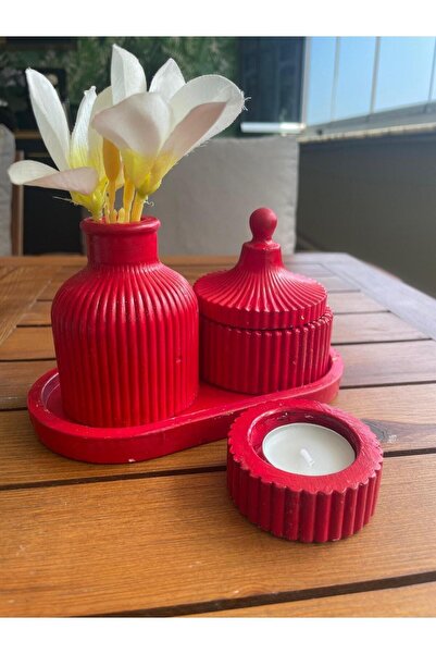 Hepsi Moda Dekoratif , Mum, Saksı Ve Takı Tabağı, Mumluk, Organizer Tabak, Kase, Vazo Set 5 Parça
