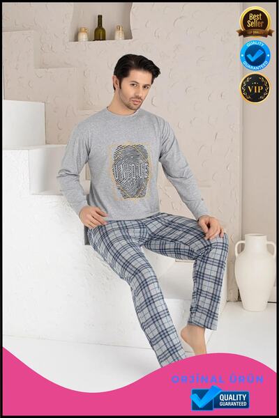 OverPazar Long Sleeve Men's Pajama Set Luxury Men's Pajama Set