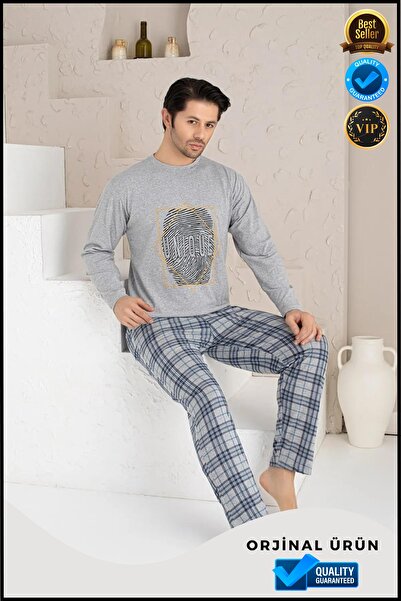 OverPazar Long Sleeve Men's Pajama Set Luxury Men's Pajama Set