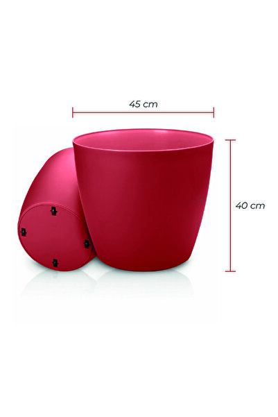 Melkan Home Kırmızı Tekerlekli Saksı 48 Litre