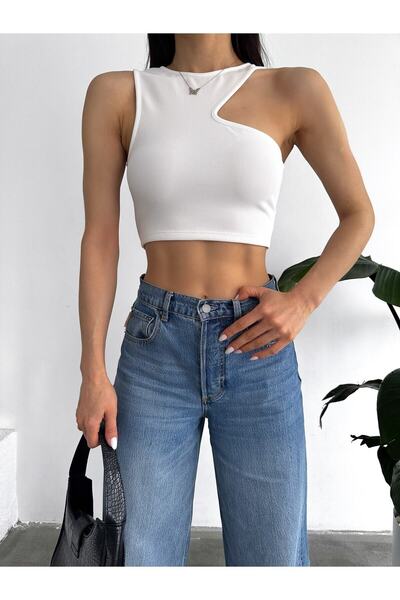 alenmoda Асиметрична блуза з тканини Ottoman для жінок