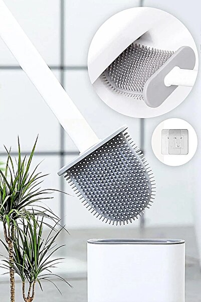 BİODATA Perie de toaletă de lux pentru baie, set de perii pliabile din silico...