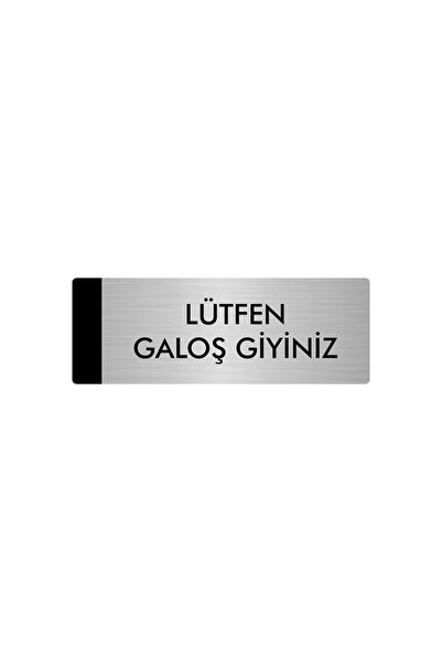 Metal Orientation Plate, Department Door Name Badge Please Wear Overshoes 5x20 Cm Silver Color