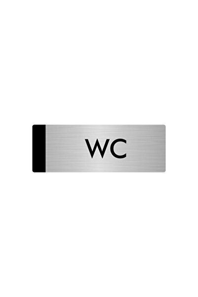 Metal Yönlendirme Levhası, Departman Kapı Isimliği Wc 10X20 Cm Gümüş Renk