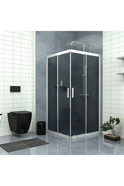 TEKNO DUŞ DUŞAKABİN TEKNE VE KÜVET SİSTEMLERİ SİLVER VEGA 6mm Füme Cam Kare D...