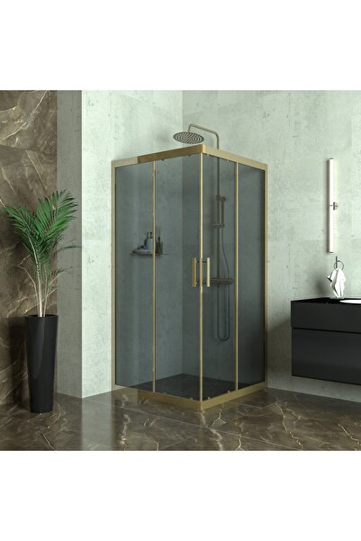 TEKNO DUŞ DUŞAKABİN TEKNE VE KÜVET SİSTEMLERİ BRONZE VEGA 6mm Füme Cam Kare D...